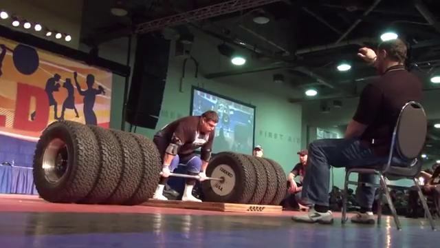 Strongest man. World record lift. 1117 pound