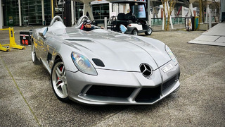 2x $5M SLR Stirling Moss arrive at Retromobile Paris