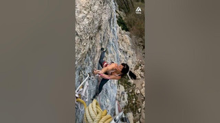 Woman Shows Incredible Strength While Rock Climbing | People Are Awesome #extremesports #shorts