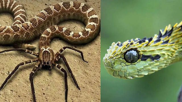 Таких змей вы еще не видели! Змея паук, летающая змея и другие необычные змеи