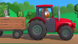 Едет трактор по деревне, Машины и животные – Котёнок Котэ 3D – Песенки для детей