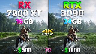 RTX 3090 vs RX 7800 XT – Test in 10 Games | 4K