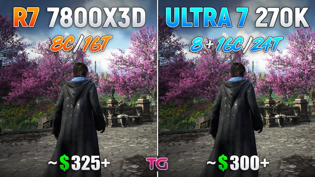 Ryzen 7 7800X3D vs Ultra 7 270K Plus – Test in 10 Games