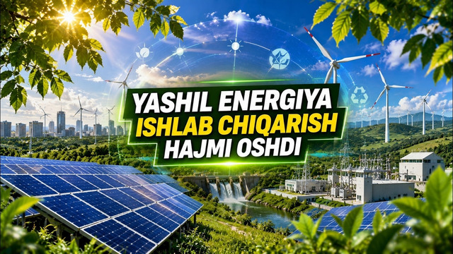 O‘zbekistonda yashil energiya ishlab chiqarish hajmi qariyb 23 foizga oshdi