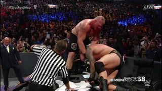 Randy Orton RKO Brock Lesnar on The Announce Table