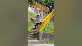 Guy Attempts Single Legged Tricks on Staircase’s Railing | People Are Awesome #extremesports