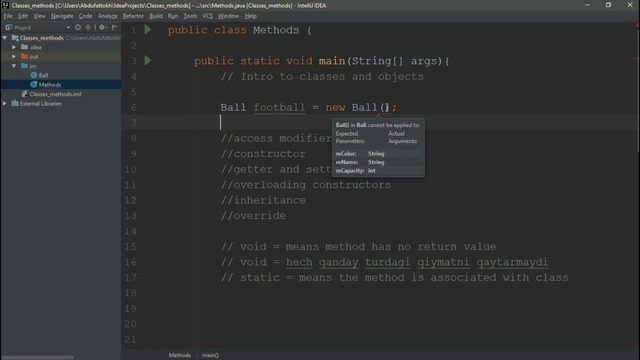Android #10 – Classes and objects final part – Klasslar va obyektlar oxirgi qism
