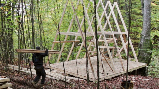 Man Builds Amazing WOOD CABIN in the Middle of the Forest | Start to Finish by @Ferincishin