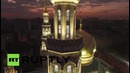 Московская соборная мечеть на рассвете, вид с высоты птичьего полета