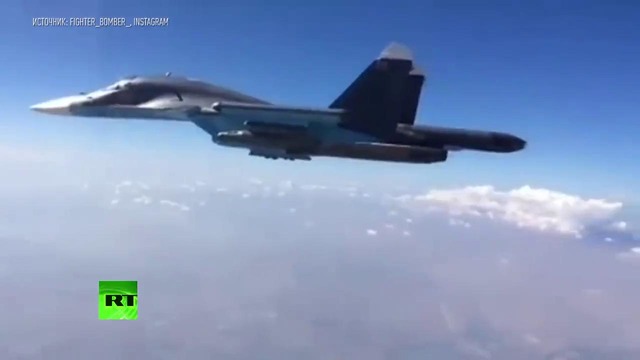 Су-34 сбрасывает самую мощную авиабомбу в арсенале РФ — видео
