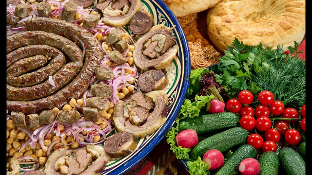 Узбекская мясная тарелка для свадьбы