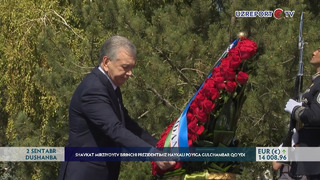 Shavkat Mirziyoyev birinchi Prezidentimiz haykali poyiga gulchambar qo‘ydi