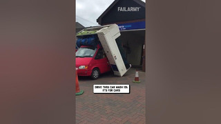 Delivery Van Destroys A Car Wash