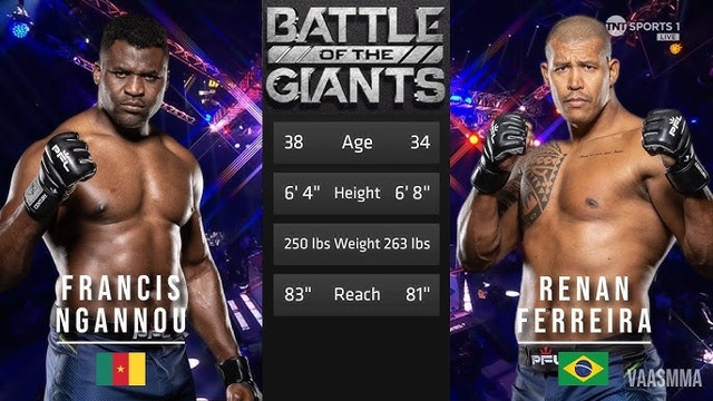Фрэнсис Нганну — Ренан Феррейра (20.10.2024) Ngannou vs. Ferreira (Полный бой)