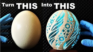 Я вырезал страусиное яйцо, наполненное смолой (и оно светится)