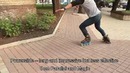 In-line skates. Testing emergency braking