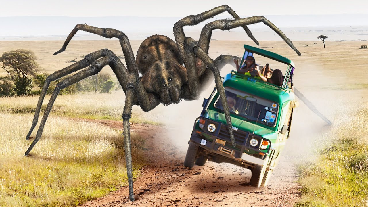 Паук сбежал. Гигантские пауки напали на город. Самых гигантских пауков на высоту 1000000000. The biggest Spider in the World is the Goliath Birdeater. Самых гигантских пауков в длину 1000000010 километров.