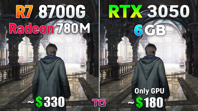 RTX 3050 6GB vs Ryzen 7 8700G (Radeon 780M) – Test in 8 Games