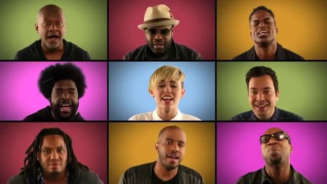 Jimmy Fallon, Miley Cyrus & The Roots Sing ‘We Can’t Stop’ (A Cappella)