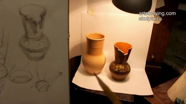 Обучение рисунку. Введение. 8 серия – рисунок вазы и светотень