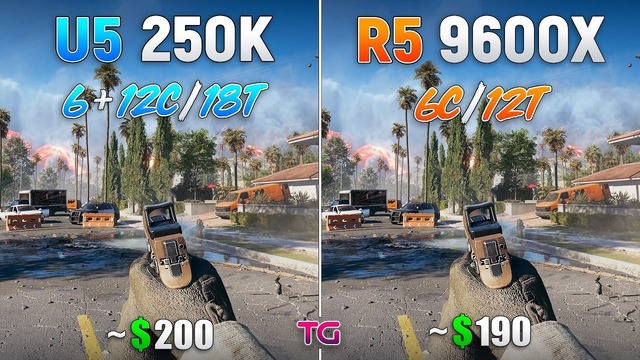 Ultra 5 250K Plus vs Ryzen 5 9600X – Test in 10 Games