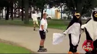 Just For Laughs Gags – Kid Hides in a Halloween Penguin Suit Trick