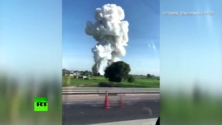 Момент взрыва на складе пиротехники в Мексике попал на видео