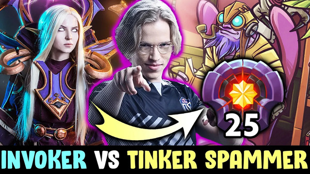 Topson INVOKER vs Tinker SPAMMER Master Level on mid