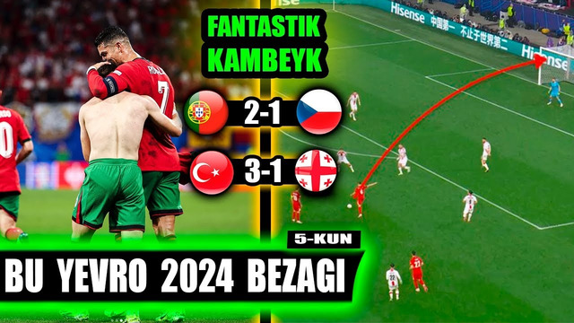 EURO 2024: Portugaliya 2-1 Chexiya Olovli Kambeyk, Turkiya 3-1 Gruziya o’yinidagi shedevr gollar