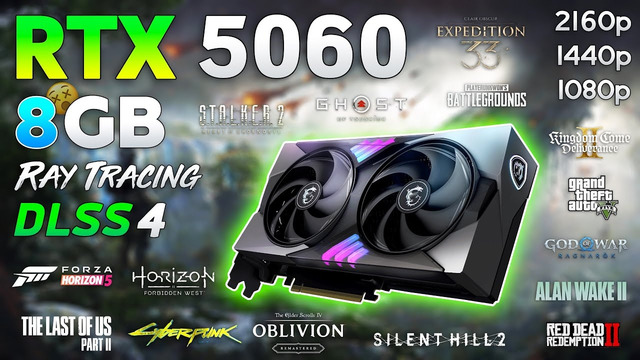 GeForce RTX 5060 8GB – Test in 15 Games | 1080p | 1440p | 4K