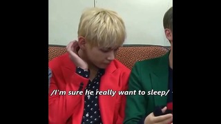 BTS за кадром – Ким Тэхён хочет спать