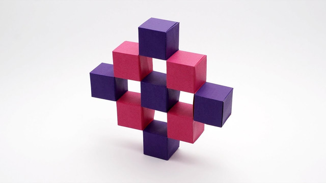 Двигающиеся кубы оригами без клея и скотча | origami moving cubes – seamless cubes version, no tape/glue (jo nakashima)