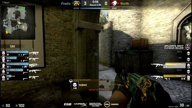 ELEAGUE Major 2017: North vs fnatic (cobblestone) CS:GO