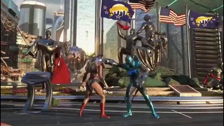 Чудо женщина и Синий Жук в Injustice 2