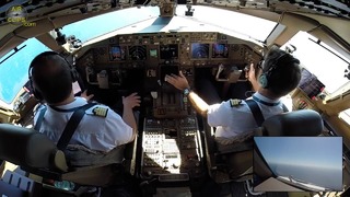 Взлёт австралийского Боинга 777 из кабины пилотов