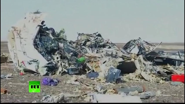 Видео с место крушение самолёта в Египте (31.10.2015)