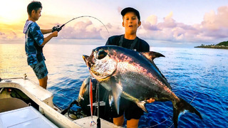 Catching DEEP SEA FISH for Food and Cooking at Tropical Island