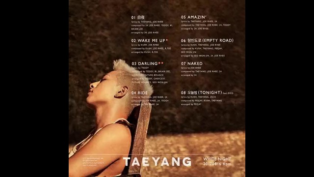 Taeyang – ‘White Night’ Tracklist