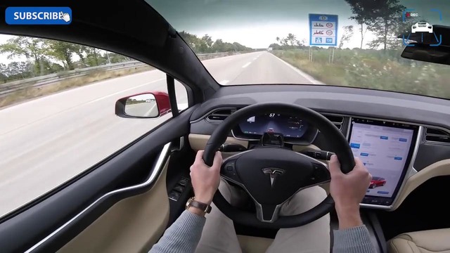 Тест-драйв и разгон Tesla model X от первого лица