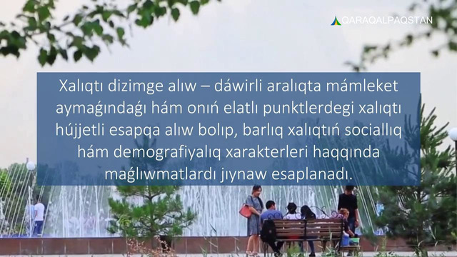 Qoraqalpogistan Respublikasi Aholini ro’yhatga olish 2