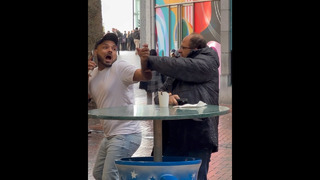 I eat his food then I call the security on him#funny #comedy #shorts