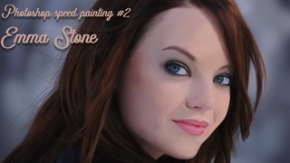 Рисую портрет Эммы Стоун в фотошопе, таймлапс