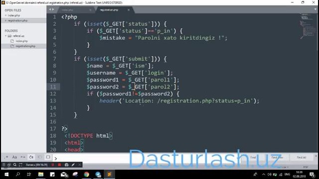 PHP va Mysql da Sodda referal tizimi 2-dars