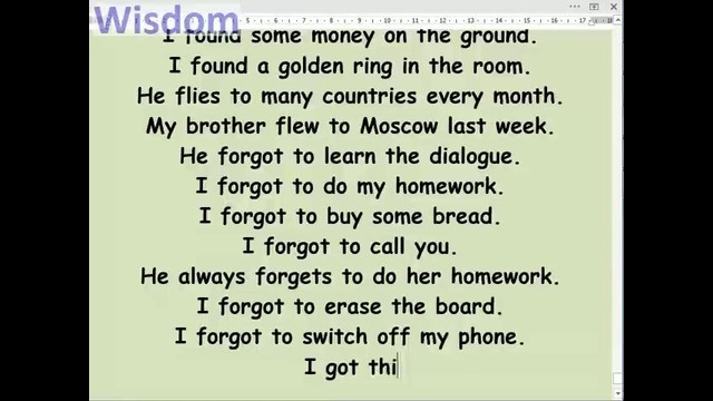 Past simple (irregular verbs)