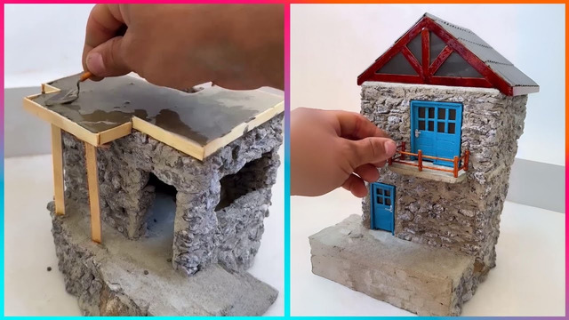 Building Dream Mini Houses with Tiny Bricks and Cement by @Erimaldo