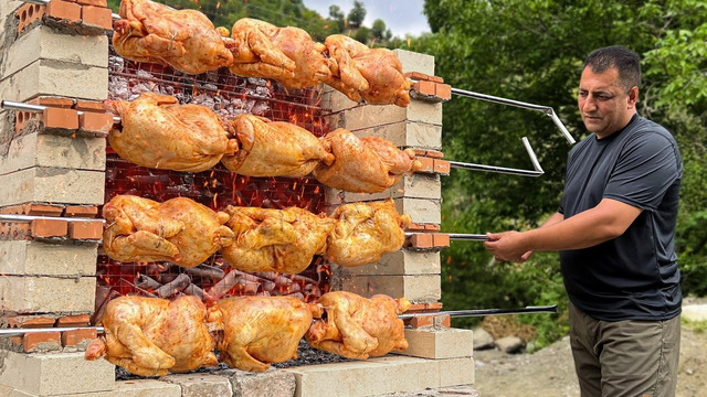 Приготовили сочную Курицу на уникальном мангале! Жизнь в горах Азербайджана