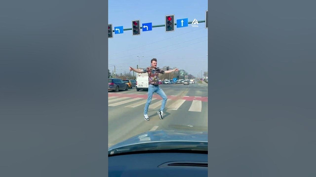 Guy Moonwalks Over Crosswalk | People Are Awesome