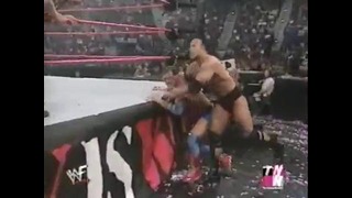 WWF Championship Match: Kurt Angle vs Triple H vs The Rock
