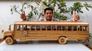 Wood Carving a School Bus from Scratch | Final Full Build – Woodworking Art