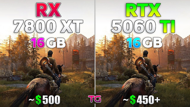 RTX 5060 Ti vs RX 7800 XT – Test in 10 Games